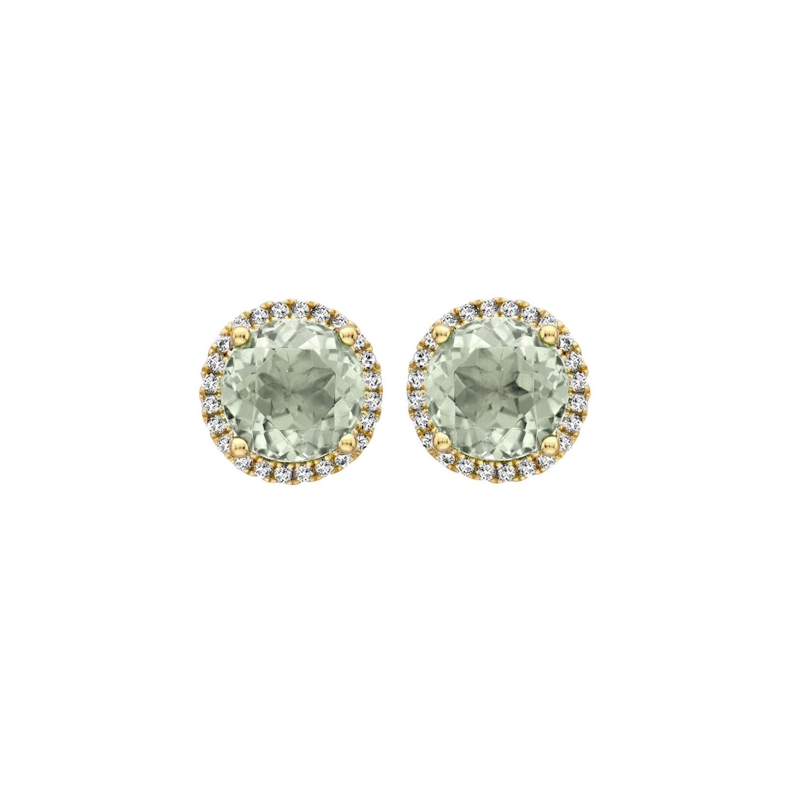 Kiki McDonough 18ct Yellow Gold Grace Green Amethyst & 0.19cttw Diamond Stud Earrings Kiki McDonough 18ct Yellow Gold Grace Green Amethyst & 0.19cttw Diamond Stud Earrings