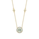 Kiki McDonough Grace 18ct Yellow Gold Green Amethyst & 0.10cttw Diamond Necklace