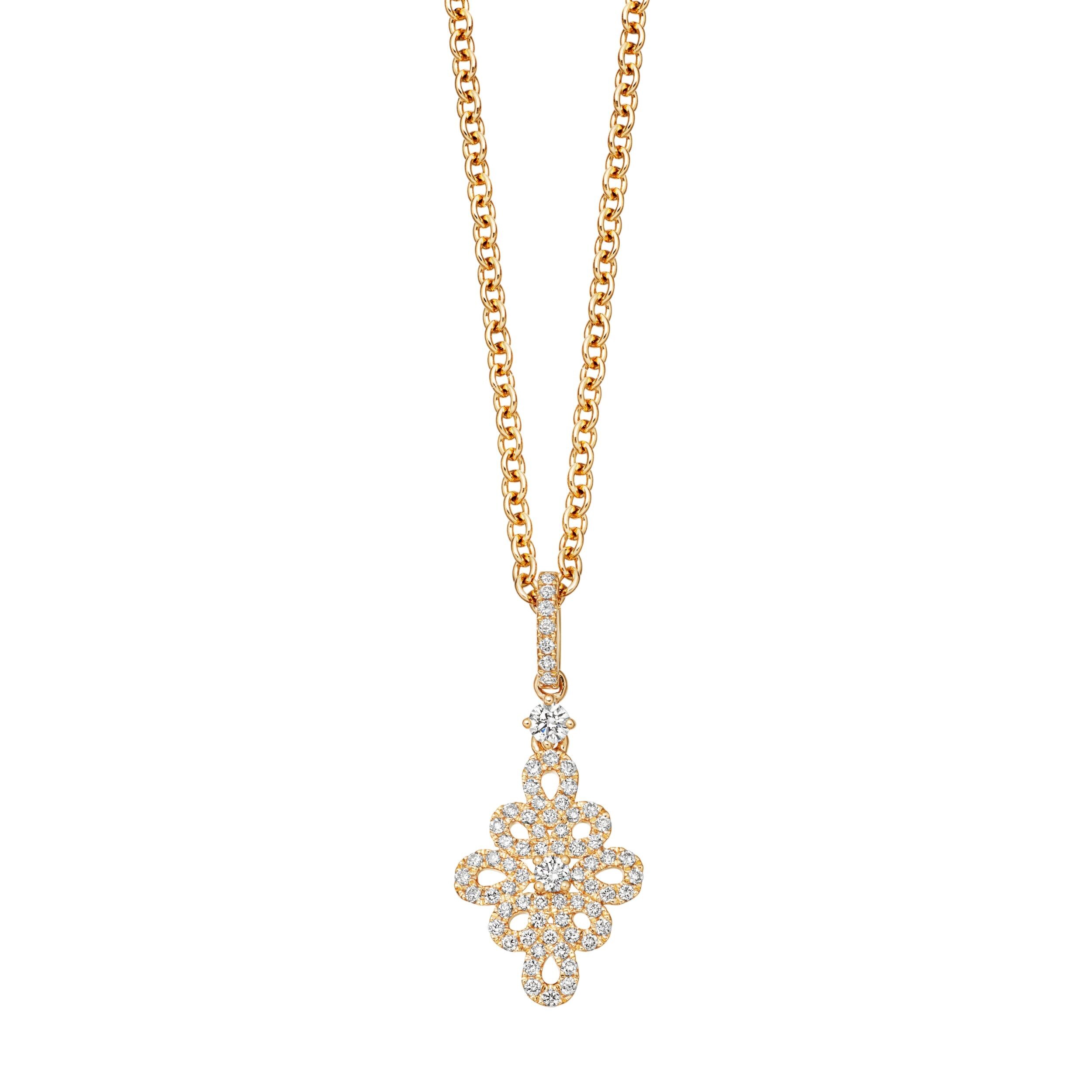Kiki McDonough Lace 18ct Yellow Gold And 0.31ct Filigree Diamond Detail Pendant
