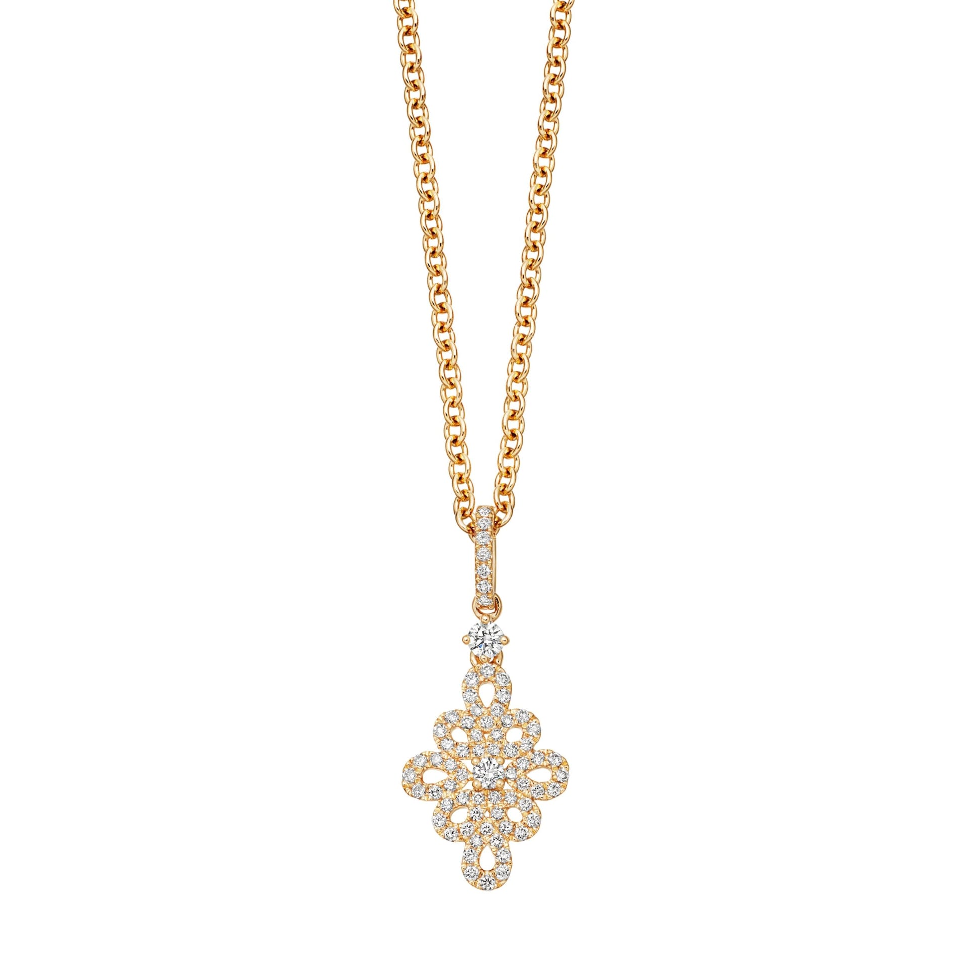 Kiki McDonough Lace 18ct Yellow Gold And 0.31ct Filigree Diamond Detail Pendant