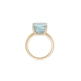 Kiki McDonough Kiki Cushion 18ct Yellow Gold, 0.11cttw Diamond Claw & Blue Topaz Ring