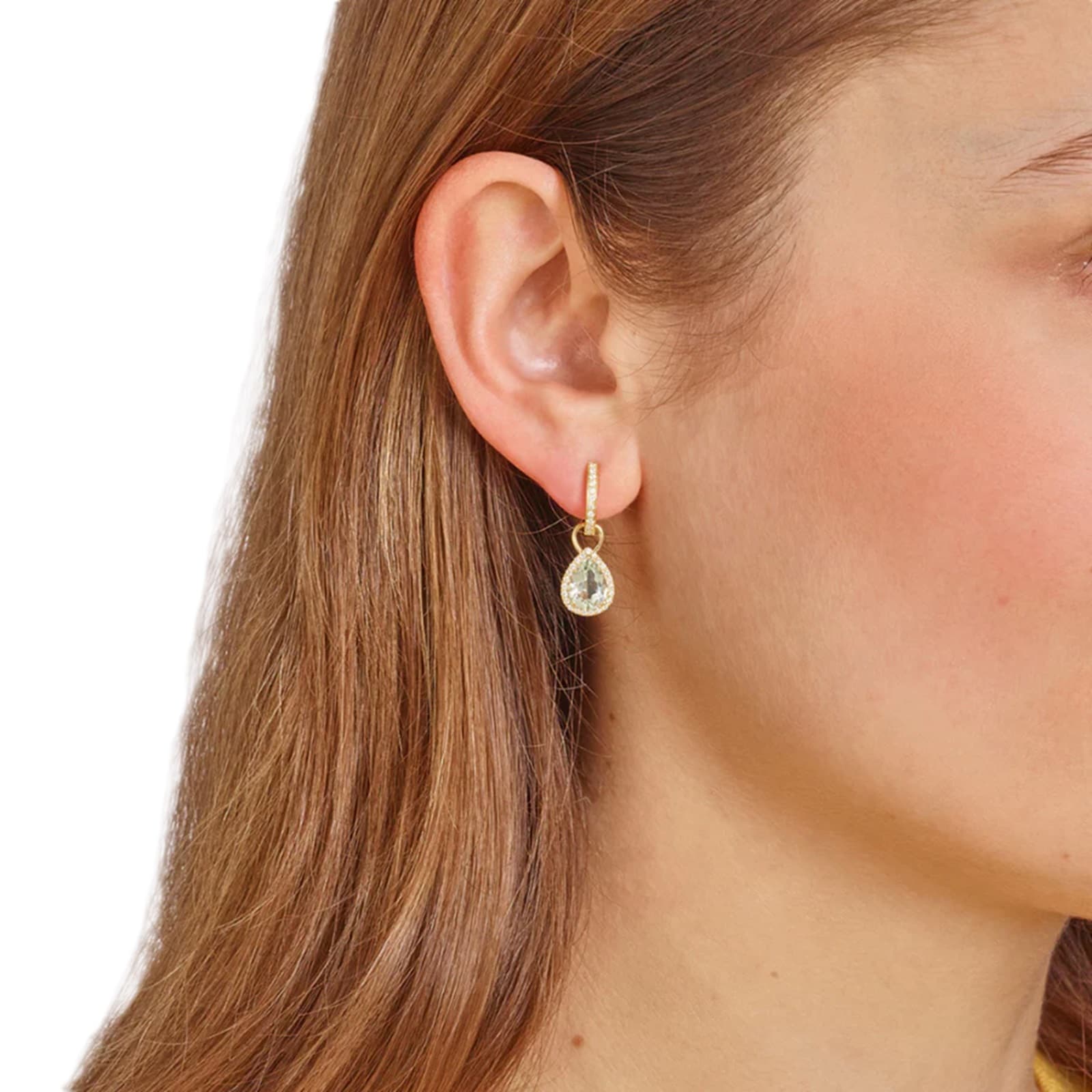 Kiki McDonough 18ct Yellow Gold 0.28ct Diamond & Green Amethyst Drop Earrings Kiki McDonough 18ct Yellow Gold 0.28ct Diamond & Green Amethyst Drop Earrings