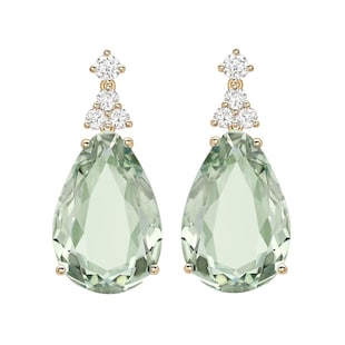 Kiki McDonough 18ct Yellow Gold 0.31ct Diamond & Green Amethyst Earrings