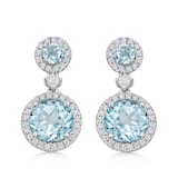 Kiki McDonough 18ct White Gold 0.36ct Diamond & Blue Topaz Earrings