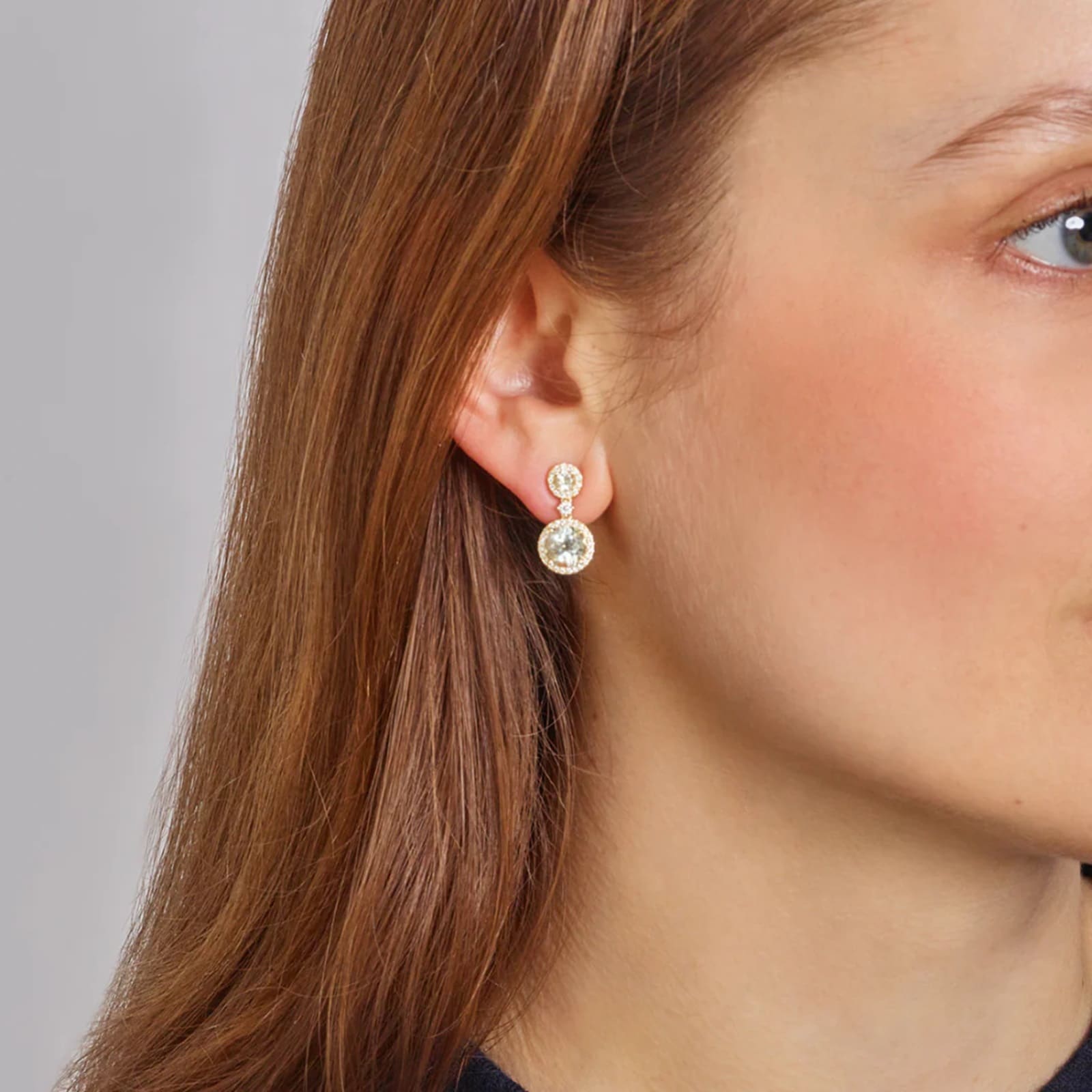 Kiki McDonough 18ct Yellow Gold 0.36ct Diamond & Green Amethyst Earrings Kiki McDonough 18ct Yellow Gold 0.36ct Diamond & Green Amethyst Earrings