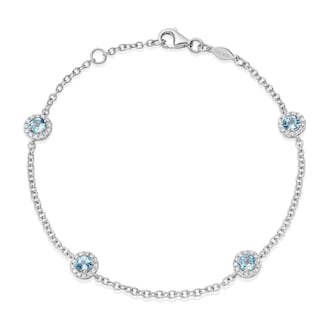 Kiki McDonough 18ct White Gold 0.21ct Diamond & Blue Topaz Bracelet Kiki McDonough 18ct White Gold 0.21ct Diamond & Blue Topaz Bracelet