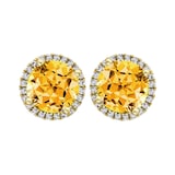 Kiki McDonough 18ct Yellow Gold 0.19ct Diamond & Citrine Stud Earrings