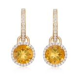 Kiki McDonough 18ct Yellow Gold 0.32ct Diamond & Citrine Drop Earrings