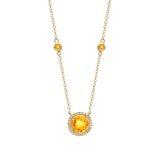 Kiki McDonough 18ct Yellow Gold 0.10ct Diamond & Citrine Necklace