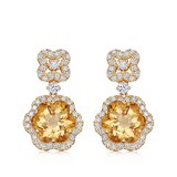 Kiki McDonough Signatures 18ct Yellow Gold Citrine & 0.77ct Diamond Flower Drop Earrings