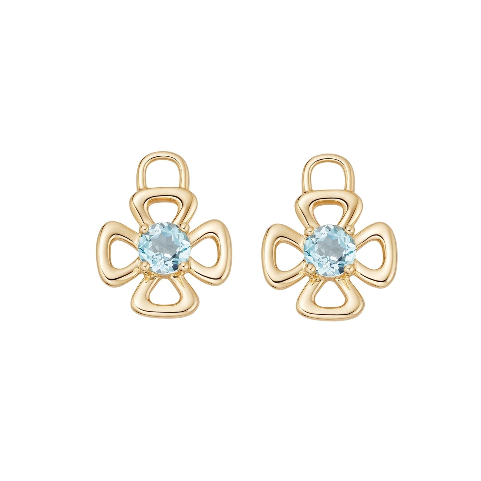 Kiki McDonough 18ct Yellow Gold Four Petal Blue Topaz Detachable Drops Kiki McDonough 18ct Yellow Gold Four Petal Blue Topaz Detachable Drops