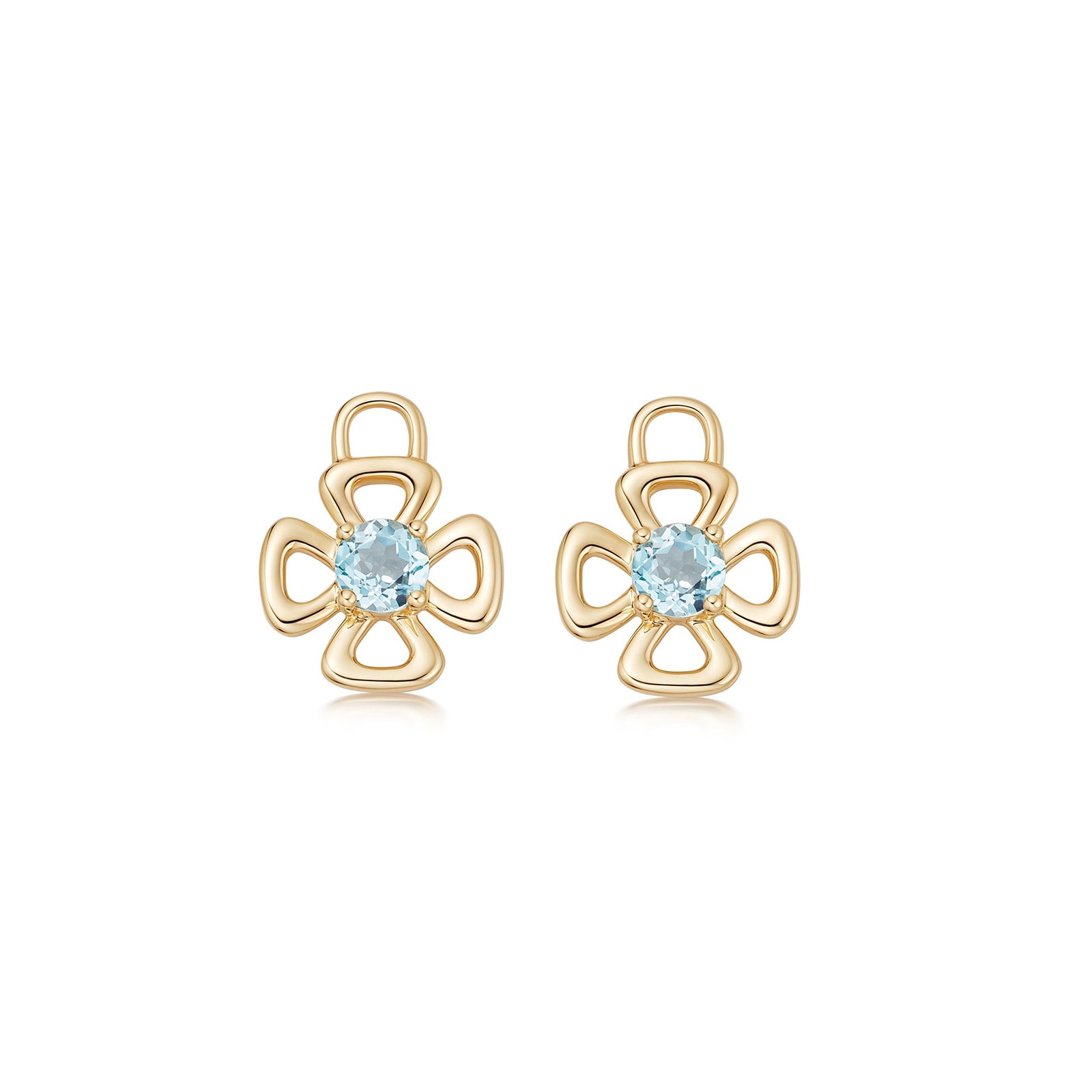 Kiki McDonough 18ct Yellow Gold Four Petal Blue Topaz Detachable Drops