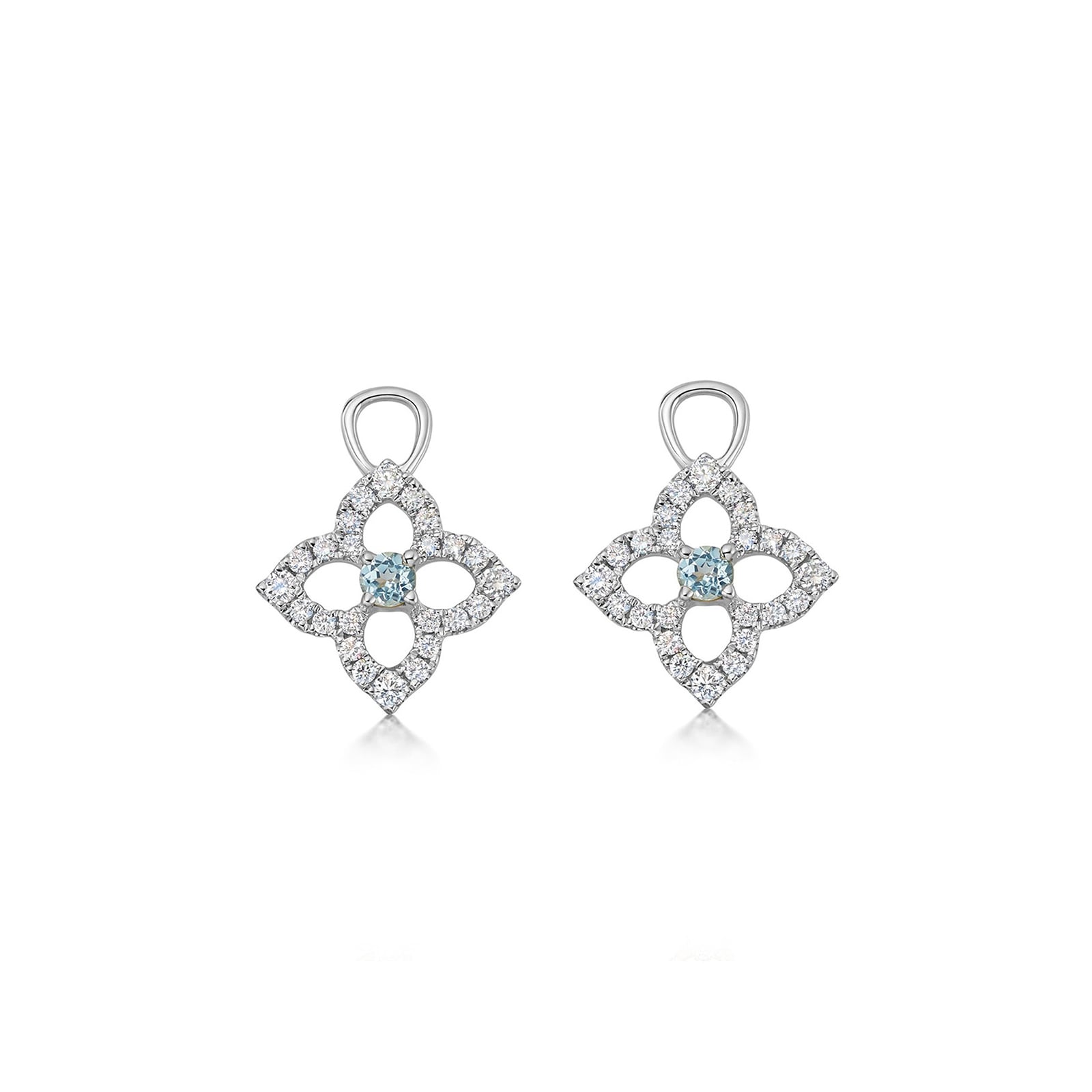 Kiki McDonough 18ct White Gold Pointed Petal & Blue Topaz Detachable Drops