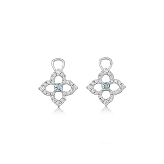 Kiki McDonough 18ct White Gold Pointed Petal & Blue Topaz Detachable Drops Kiki McDonough 18ct White Gold Pointed Petal & Blue Topaz Detachable Drops