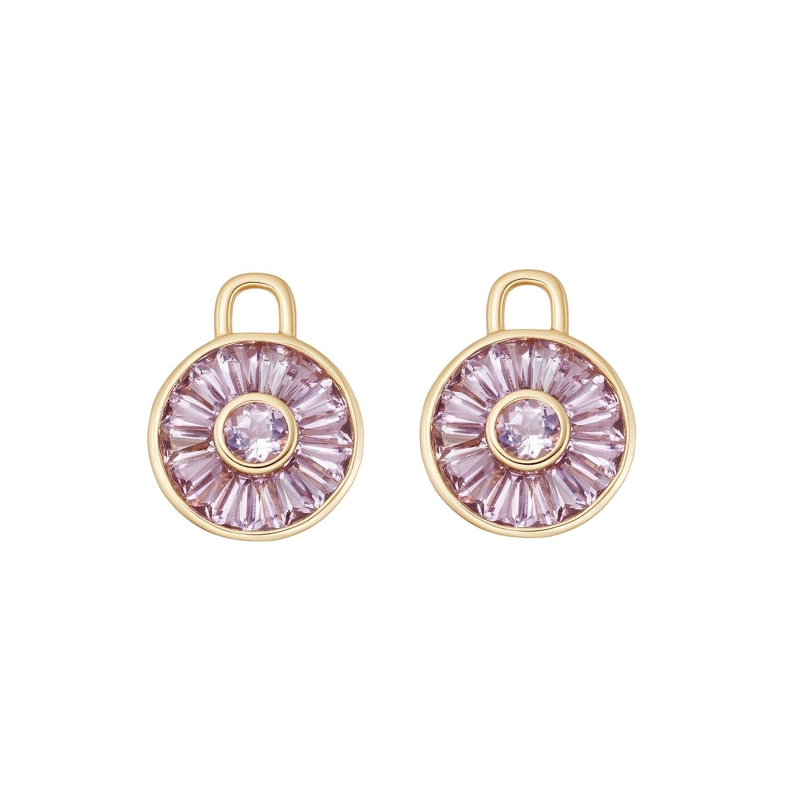Kiki McDonough 18ct Yellow Gold Lavender Amethyst Round Mosaic Detachable Drops Kiki McDonough 18ct Yellow Gold Lavender Amethyst Round Mosaic Detachable Drops