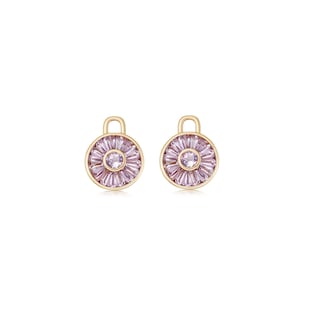 Kiki McDonough 18ct Yellow Gold Lavender Amethyst Round Mosaic Detachable Drops