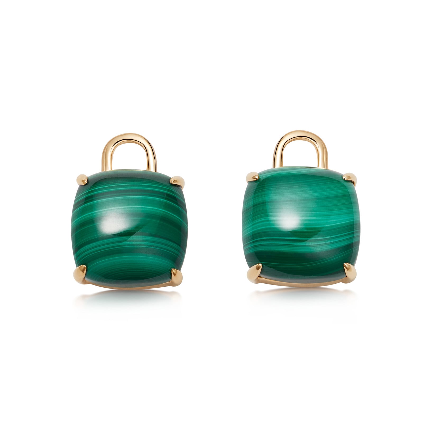 Kiki McDonough 18ct Yellow Gold Malachite Cushion Detachable Drops