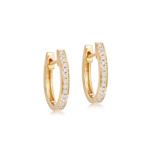 Kiki McDonough 18ct Yellow Gold 0.13ct Diamond Classic Hoops