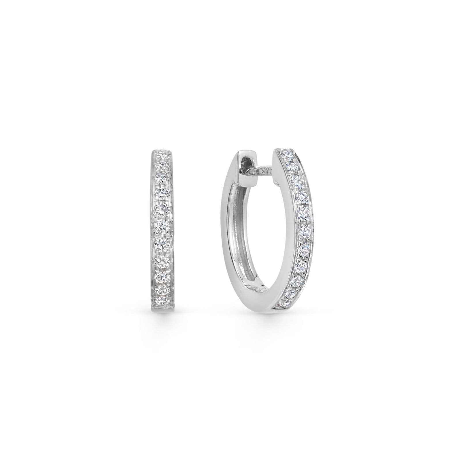 Kiki McDonough 18ct White Gold 0.13ct Diamond Classic Hoops Kiki McDonough 18ct White Gold 0.13ct Diamond Classic Hoops