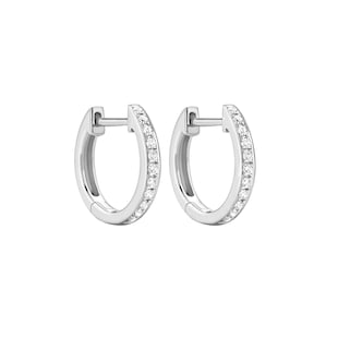 Kiki McDonough 18ct White Gold 0.13ct Diamond Classic Hoops
