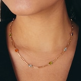 Kiki McDonough 18ct Yellow Gold Multi Gemstone Chain Necklace