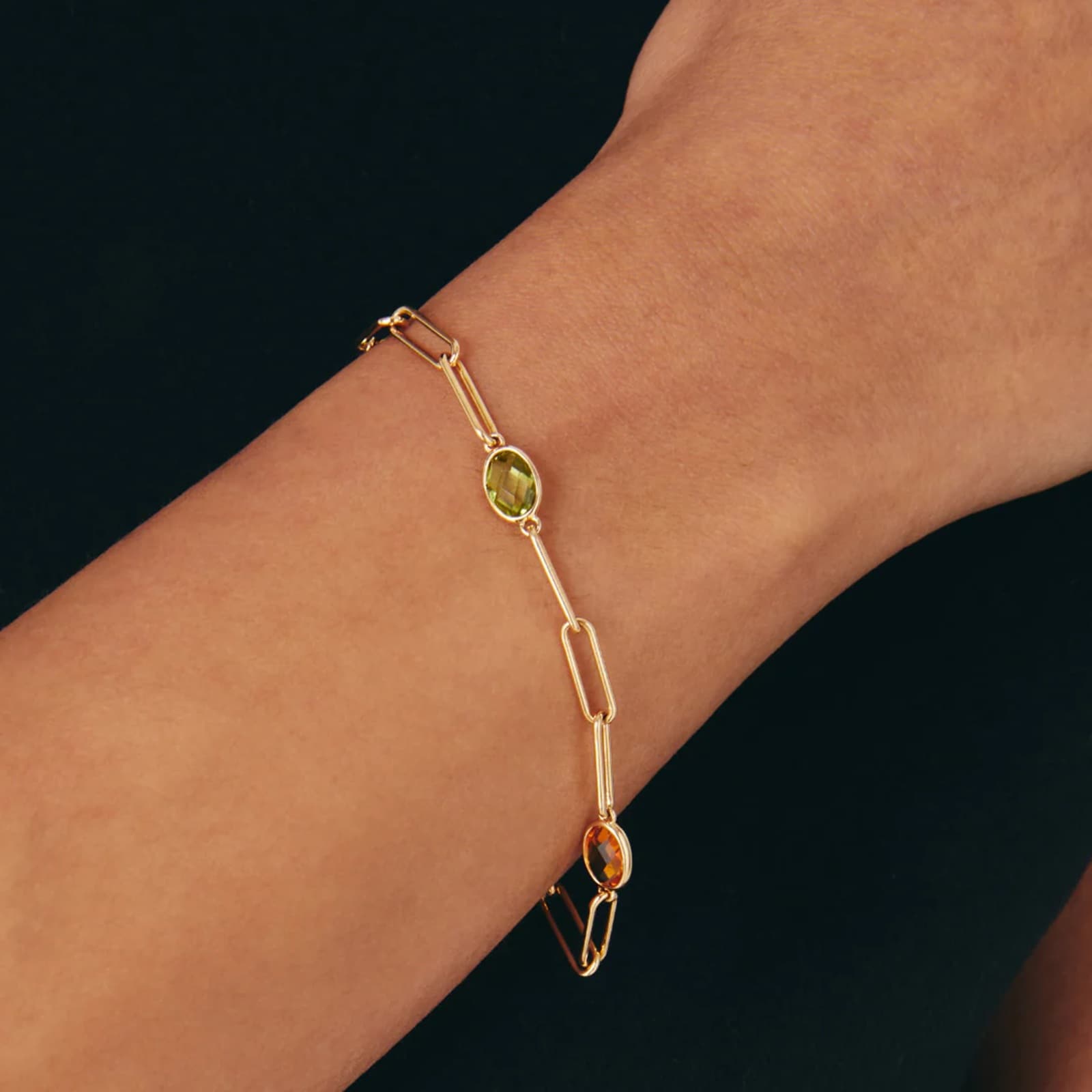 Kiki McDonough 18ct Yellow Gold Multi Gemstone Chain Bracelet