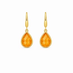 37940194 - 18ct Yellow Gold Kiki Classics Citrine Pear Drop Earrings