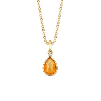 Kiki McDonough 18ct Yellow Gold Kiki Classics Citrine Pear Drop Pendant Necklace