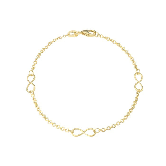 AMOR 9ct Yellow Gold Infinity Loop Bracelet