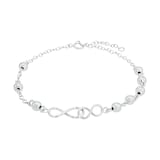 AMOR Silver Ball Chain Bracelet