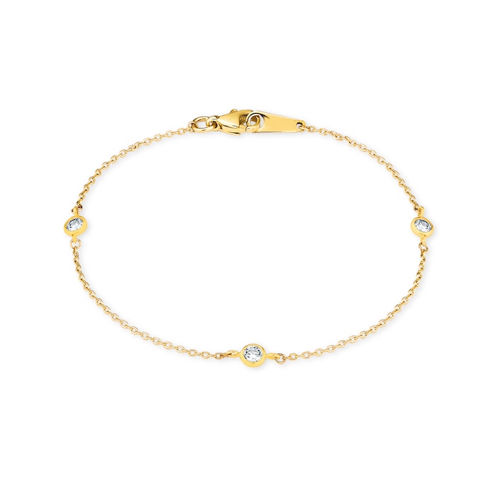 AMOR 9ct Yellow Gold Anchor Chain Bracelet