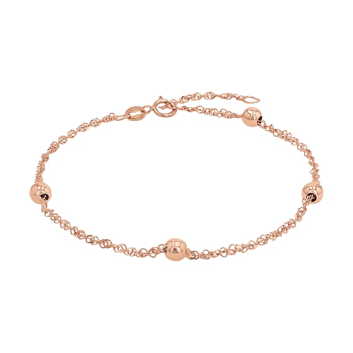 AMOR 9ct Rose Gold Singapore Chain Bracelet