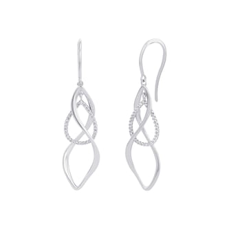 AMOR Silver 35mm Swirl Drop Earrings