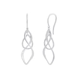 AMOR Silver 35mm Swirl Drop Earrings