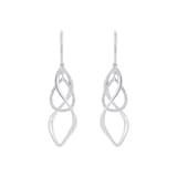 AMOR Silver 35mm Swirl Drop Earrings