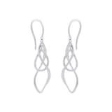 AMOR Silver 35mm Swirl Drop Earrings