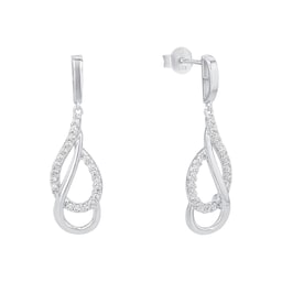 37970064 - Silver 28mm Swirl Drop Earrings