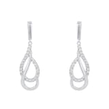 AMOR Silver 28mm Swirl Drop Earrings