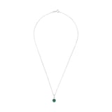 AMOR Silver Green Stone Pendant Necklace & Earrings Set