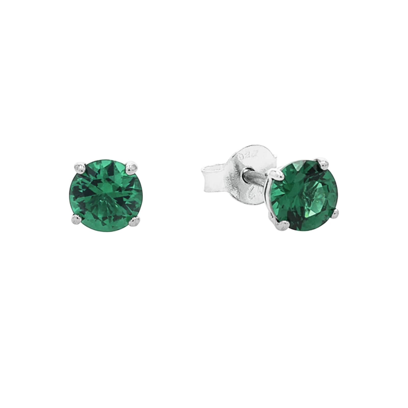 AMOR Silver Green Stone Pendant Necklace & Earrings Set AMOR Silver Green Stone Pendant Necklace & Earrings Set