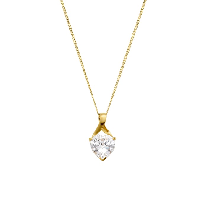 AMOR 9ct Yellow Gold Cubic Zirconia Pendant Necklace