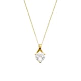 AMOR 9ct Yellow Gold Cubic Zirconia Pendant Necklace