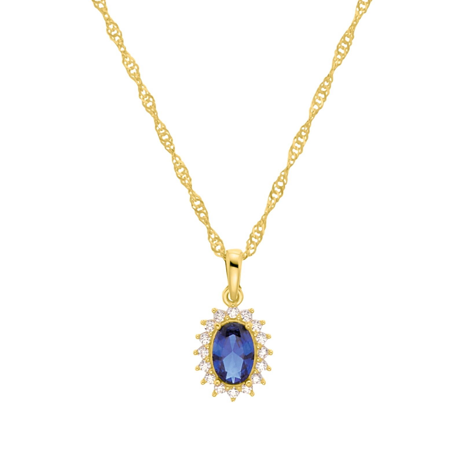 AMOR 9ct Yellow Gold Cubic Zirconia Pendant Necklace AMOR 9ct Yellow Gold Cubic Zirconia Pendant Necklace