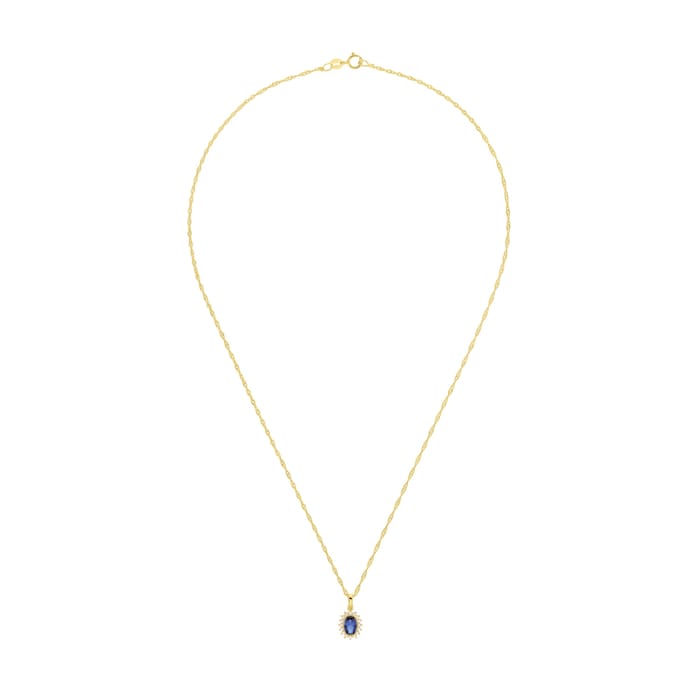 AMOR 9ct Yellow Gold Cubic Zirconia Pendant Necklace