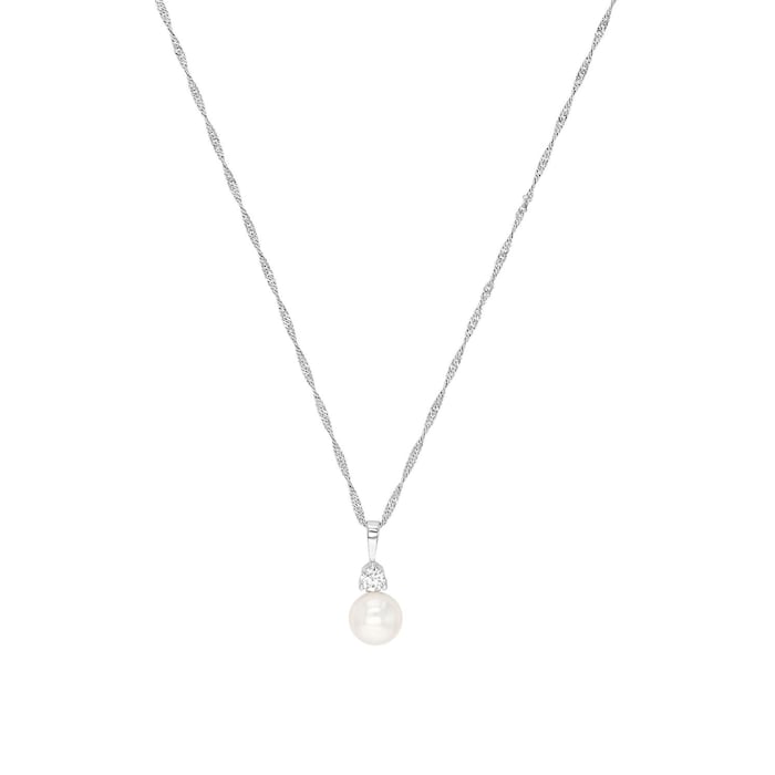 AMOR Silver Cultured Pearl Pendant Necklace