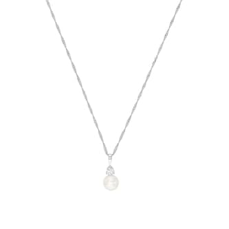 AMOR Silver Cultured Pearl Pendant Necklace