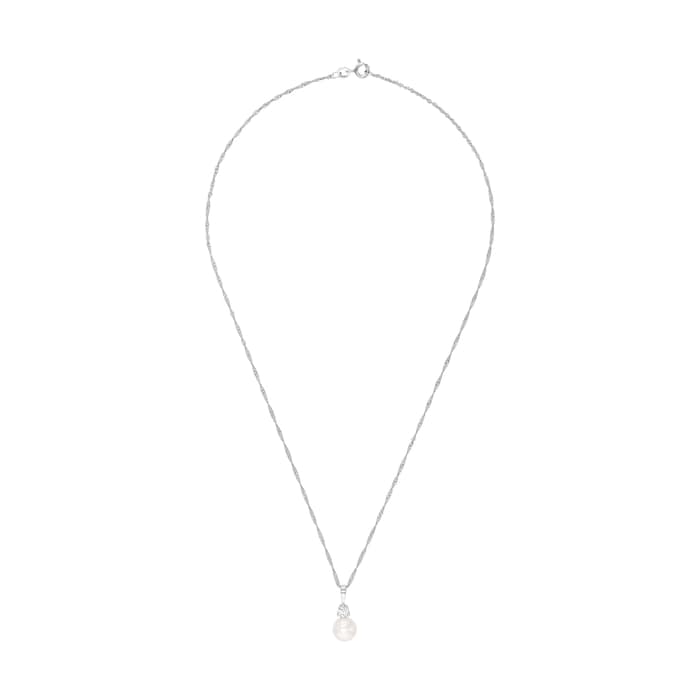 AMOR Silver Cultured Pearl Pendant Necklace