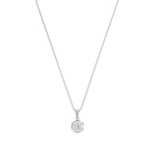 AMOR Silver Cubic Zirconia Round Pendant Necklace
