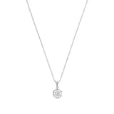 AMOR Silver Cubic Zirconia Round Pendant Necklace