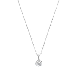 37970077 - Silver Cubic Zirconia Round Pendant Necklace